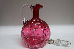 French C19th Ruby Wine Jug  