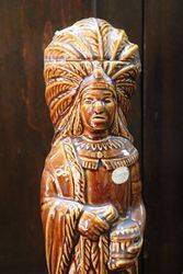 1968 Ezra Brooks Indian Figure Whiskey Decanter  