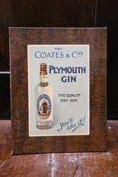 Plymouth Gin Coates & Co. Advertising Card #