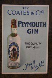 Plymouth Gin Coates and Co Card Advertising 