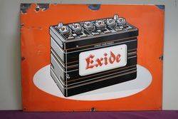 Exide Battery Enamel Advertising Sign 