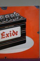 Exide Battery Enamel Advertising Sign 