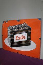 Exide Battery Enamel Advertising Sign 