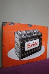 Exide Battery Enamel Advertising Sign 