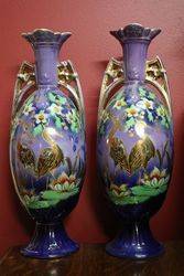 Pair Of Edwardian China Vases  #