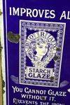 Antique  Borax Glaze Starch Pictorial Enamel Sign