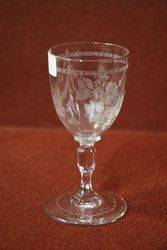 19th Century Engraved Cup Bowl Drinking Glass #
