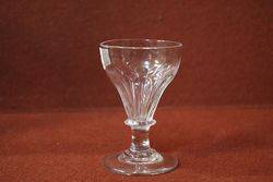 Antique Georgian Round Fluted Funnel Bowl Drinking Glass  #