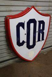 COR Commonwealth Oil Refineries  BP Enamel Advertising Sign 