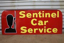 Sentinel Car Service Double Sided Tin Advertising Sign #