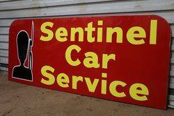 Sentinel Car Service Double Sided Tin Advertising Sign 