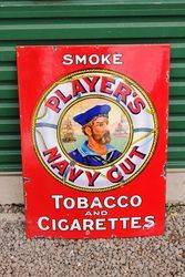 Rare Red Players Navy Cut Enamel Advertising Sign