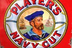 Rare Red Players Navy Cut Enamel Advertising Sign