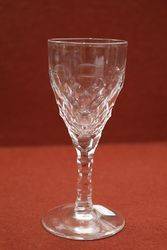 19th Century Funnel Bowl Facet Stem Wine Glass.#