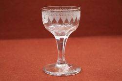 Antique Engraved Cup Bowl Drinking Glass  #