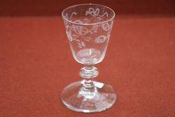 Early 19th Century Engraved Bucket Bowl Glass #
