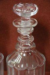 Pair Of Victorian Cut Glass Decanters  