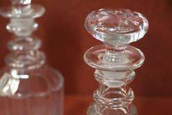 Pair Of Victorian Cut Glass Decanters  