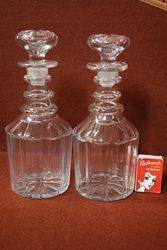 Pair Of Victorian Cut Glass Decanters  