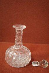 Small Victorian Cut Glass Decanter 