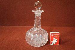 Small Victorian Cut Glass Decanter 