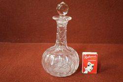 Small Victorian Cut Glass Decanter 