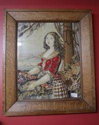 Framed 19th Century Petit-Point Embroidery. # 