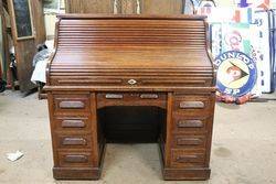 Antique Oak Roll Top Desk 