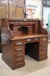 Antique Oak Roll Top Desk 