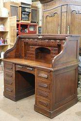 Antique Oak Roll Top Desk 