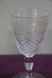 Antique Engraved Grape Funnel Bowl Wine Glass. #