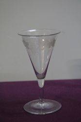 Antique Engraved Trumpet Shape Bowl Glass. #