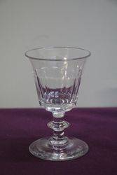 Antique Faceted Bucket Bowl on Centre Knop Stem Glass #