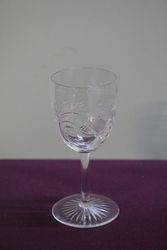 Engraved Cup Bowl Plain Stem Sherry Glass #