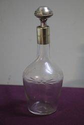 Silver Top Glass Decanter  