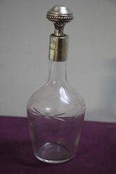 Silver Top Glass Decanter  