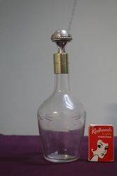 Silver Top Glass Decanter  