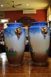 Pair Of English China Vases C1910  