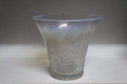 Art Deco Barolac (Inwald) Opalescent Relief Moulded Glass Armada Vase c1930 # #