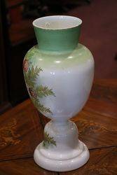 Victorian Milk Glass Hand Decorated Vase 