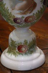 Victorian Milk Glass Hand Decorated Vase 