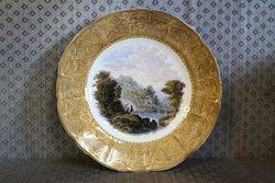 Antique Pratt Ware Plate The Two Anglers C 1850 #
