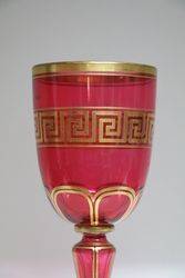 19th Century Bohemian Ruby + Gilt Overlay Goblet  