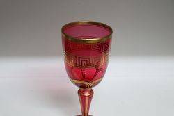 19th Century Bohemian Ruby + Gilt Overlay Goblet  