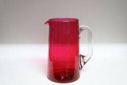Large Victorian Ruby Glass Cordial Jug  #