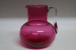 Victorian Ruby Glass Bulbous Cordial Jug  #
