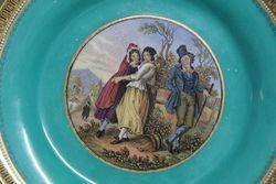 Antique Pratt Ware Cabinet Plate Chatting up 2 Maidens 
