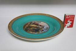 Antique Pratt Ware Cabinet Plate Chatting up 2 Maidens 