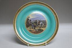 Antique Pratt Ware Cabinet Plate Preparing For the Ride  