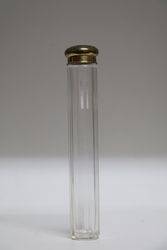 Early C20th Plated Top Glass Container Bottle  #
